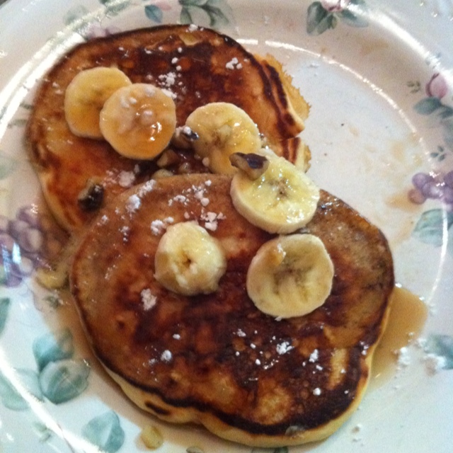 3 Pancakes With 1 Banana 1/8 Cup Nuts Syrup 3 Pancakes With 1 Banana 1/8 Cup Nuts Syrup
